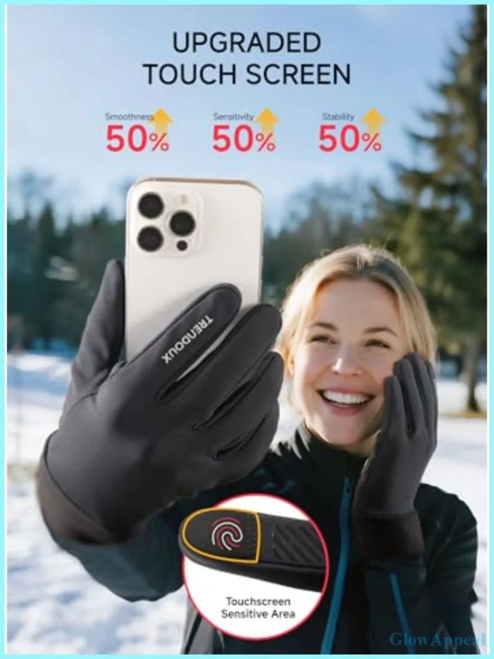 Touchscreen Winter Gloves Men Women Thermal Fleece Lined Water Resistant